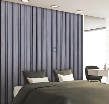 LV 531 - HEIGHT 8 FEET X WIDTH 5 INCH X THICKNESS 12MM - FLUTED LOUVERS - DECORATIVE CHARCOAL PANELS