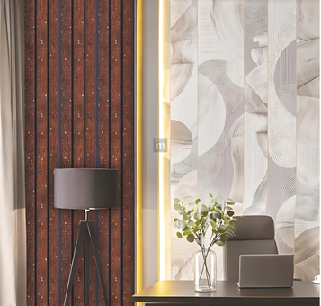 LV 533 - HEIGHT 8 FEET X WIDTH 5 INCH X THICKNESS 12MM - FLUTED LOUVERS - DECORATIVE CHARCOAL PANELS