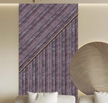 LV 537 - HEIGHT 8 FEET X WIDTH 5 INCH X THICKNESS 12MM - FLUTED LOUVERS - DECORATIVE CHARCOAL PANELS