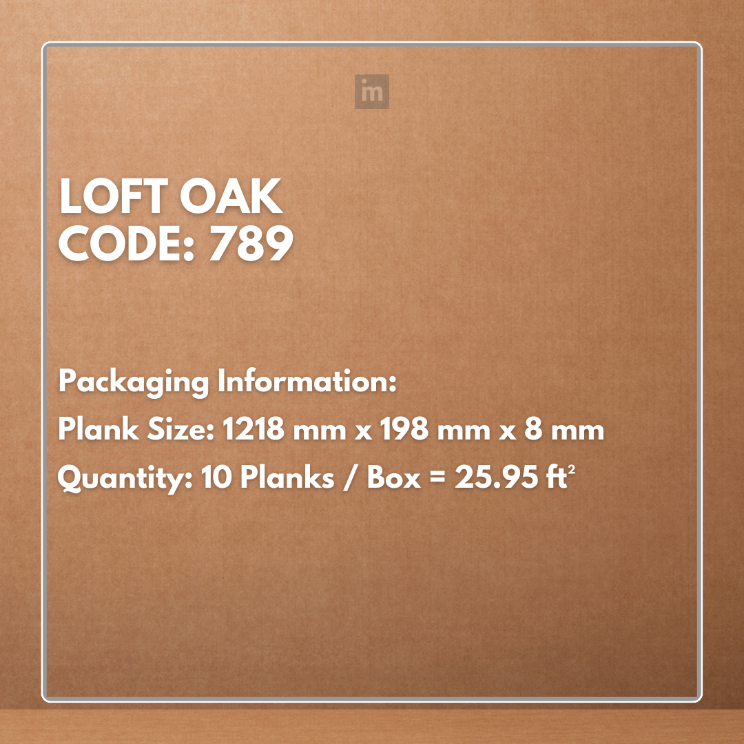 789 - LOFT OAK - AC4 1218MM X 198MM X 8MM - MAJESTIC - LAMINATE WOODEN  FLOORING
