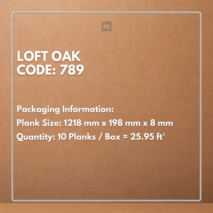 789 - LOFT OAK - AC4 1218MM X 198MM X 8MM - MAJESTIC - LAMINATE WOODEN  FLOORING