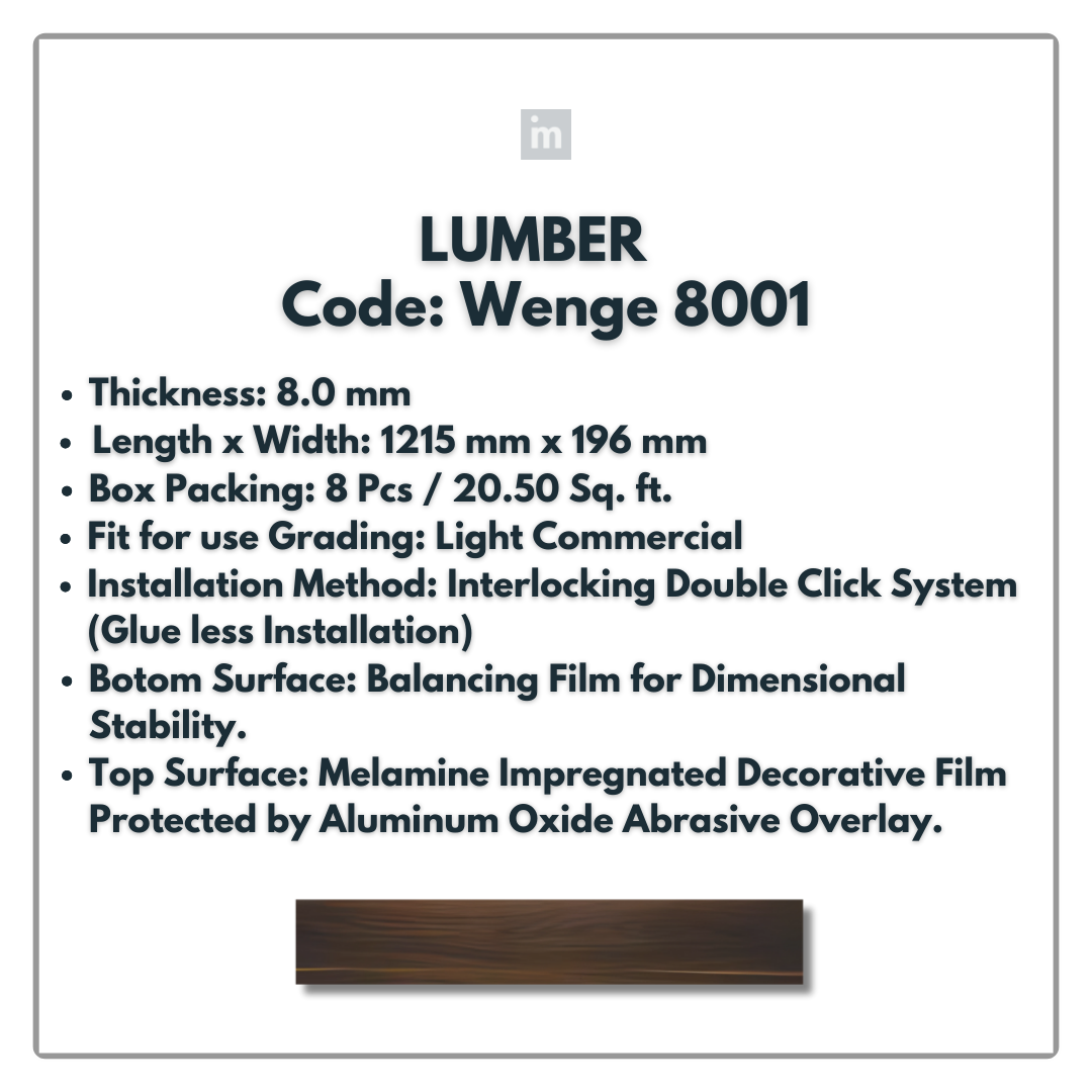 8001 - WRNGE - LUMBER - 1215MM X 196MM X 8.0MM  - WOODEN FLOORING -  SOLUTIA - FLOORING