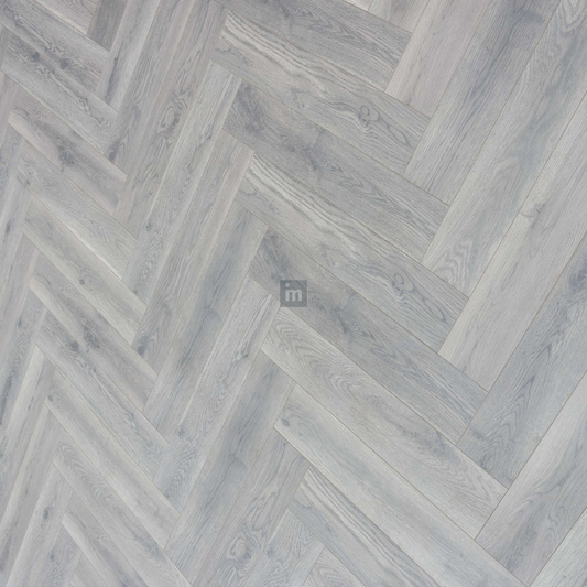 MATT GREY OAK - AC4  12MM - HERRINGBONE COLLECTION - REAL WOOD - MATT SURFACE - LAMINATE FLOORING