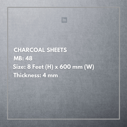 MB 48 - 8FT X 600MM X 4MM - CHARCO CHARM - DECORATIVE CHARCOAL PANELS