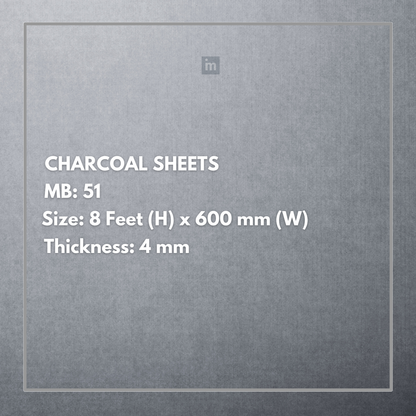 MB 51 - 8FT X 600MM X 4MM - CHARCO CHARM - DECORATIVE CHARCOAL PANELS