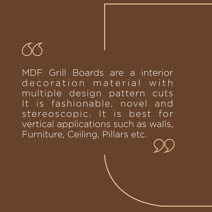 PD- 1408 - HDHMR MDF PANEL -  ( 10MM - 8 FT X 4FT ) - MDF GRILL BOARD