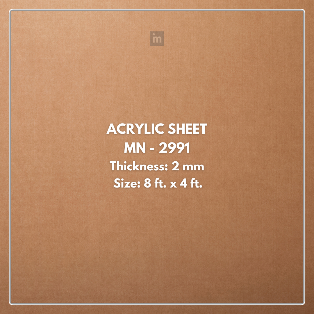 MN - 2991 - MARBLE - 2440MM X 1220MM (8FT X 4FT) - 2.0MM - 6H ANTI SCRATCH ACRYLIC SHEET - ACRYSTA