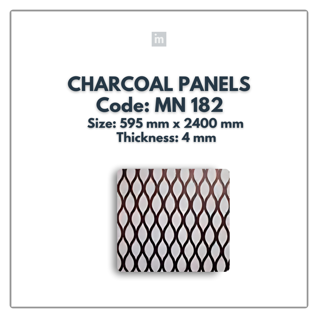 MN-182 / 2400MM x 595MM x 4MM / CHARCOAL PANELS / CARBON SERIES / REDEFINED LUXURY / MYSTIC PANELS AND PLANKS