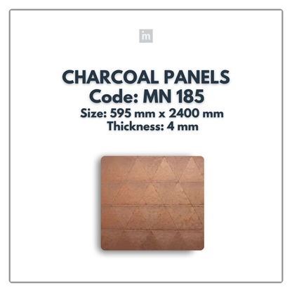 MN-185 / 2400MM x 595MM x 4MM / CHARCOAL PANELS / CARBON SERIES / REDEFINED LUXURY / MYSTIC PANELS AND PLANKS
