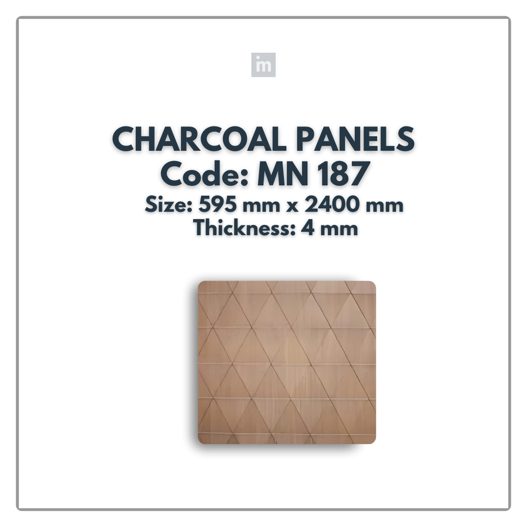 MN-187 / 2400MM x 595MM x 4MM / CHARCOAL PANELS / CARBON SERIES / REDEFINED LUXURY / MYSTIC PANELS AND PLANKS