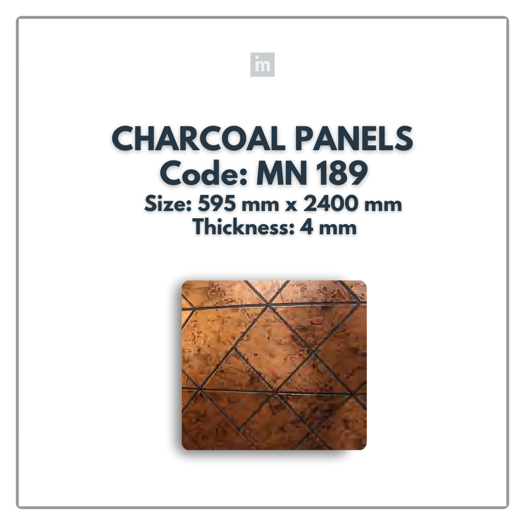MN-189 / 2400MM x 595MM x 4MM / CHARCOAL PANELS / CARBON SERIES / REDEFINED LUXURY / MYSTIC PANELS AND PLANKS