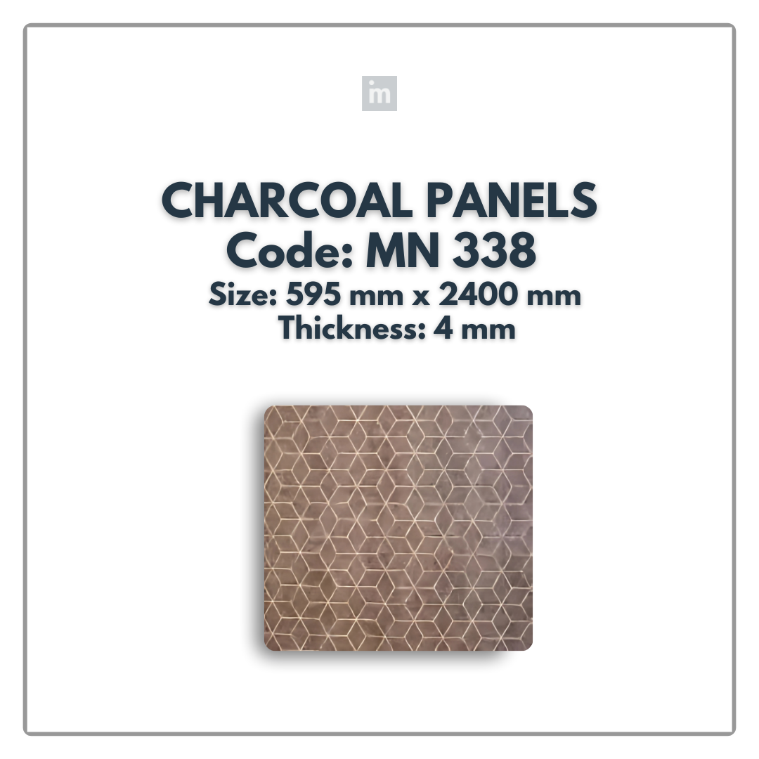 MN-338 / 2400MM x 595MM x 4MM / CHARCOAL PANELS / CARBON SERIES / REDEFINED LUXURY / MYSTIC PANELS AND PLANKS