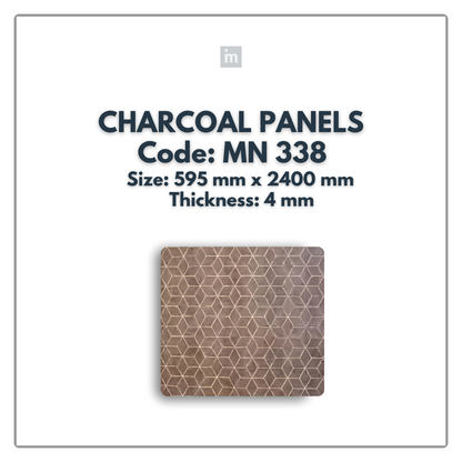 MN-338 / 2400MM x 595MM x 4MM / CHARCOAL PANELS / CARBON SERIES / REDEFINED LUXURY / MYSTIC PANELS AND PLANKS