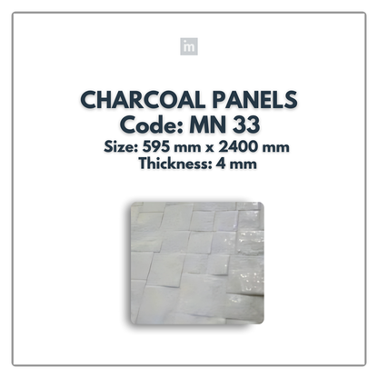 MN-33 / 2400MM x 595MM x 4MM / CHARCOAL PANELS / CARBON SERIES / REDEFINED LUXURY / MYSTIC PANELS AND PLANKS
