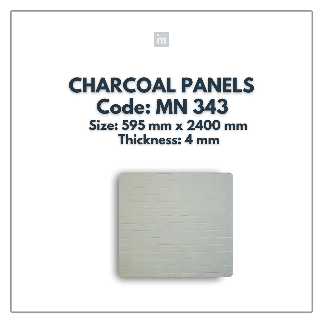MN-343 / 2400MM x 595MM x 4MM / CHARCOAL PANELS / CARBON SERIES / REDEFINED LUXURY / MYSTIC PANELS AND PLANKS