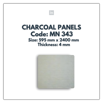 MN-343 / 2400MM x 595MM x 4MM / CHARCOAL PANELS / CARBON SERIES / REDEFINED LUXURY / MYSTIC PANELS AND PLANKS