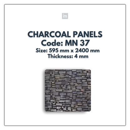 MN-37 / 2400MM x 595MM x 4MM / CHARCOAL PANELS / CARBON SERIES / REDEFINED LUXURY / MYSTIC PANELS AND PLANKS