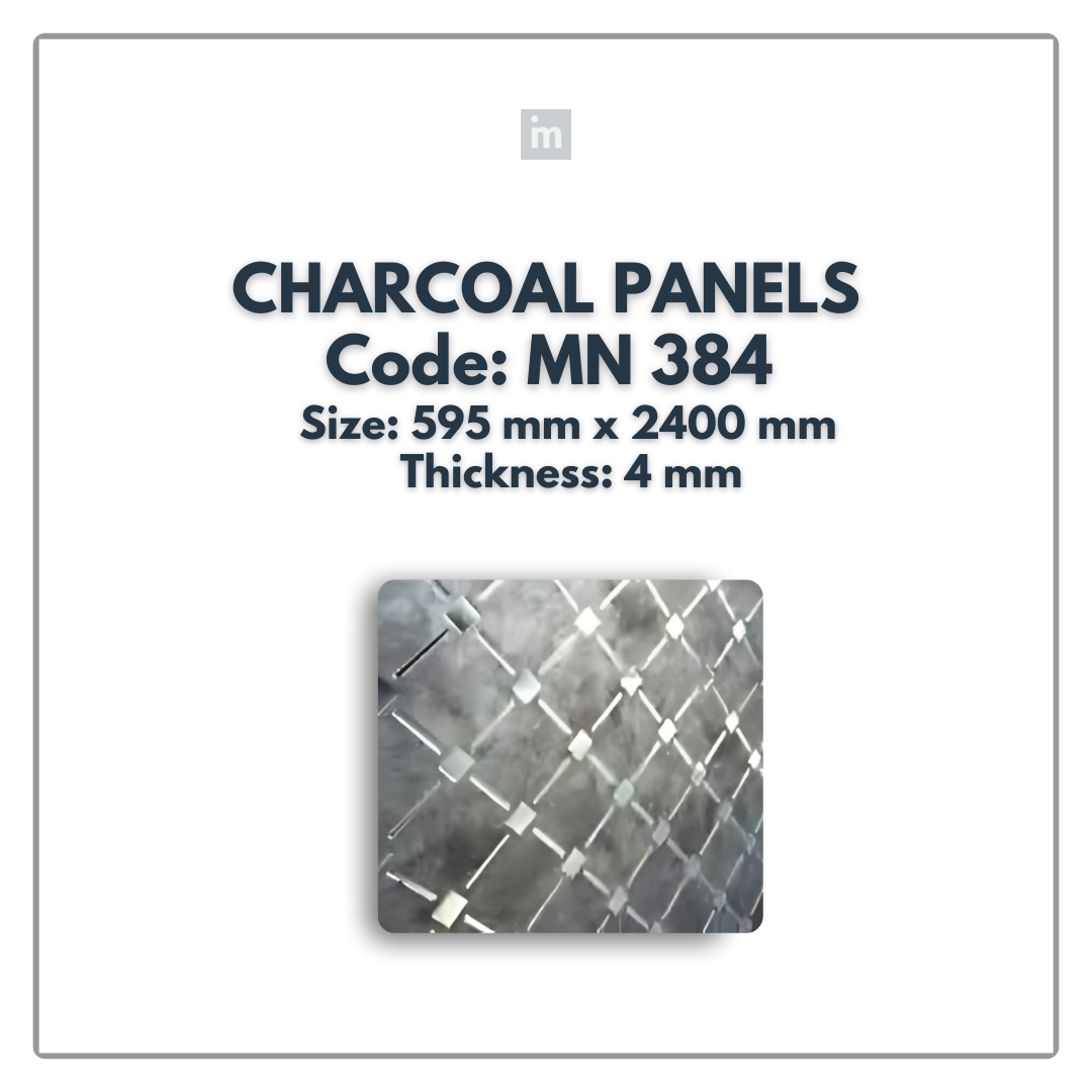 MN-384 / 2400MM x 595MM x 4MM / CHARCOAL PANELS / CARBON SERIES / REDEFINED LUXURY / MYSTIC PANELS AND PLANKS