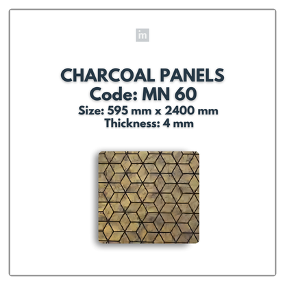 MN-60 / 2400MM x 595MM x 4MM / CHARCOAL PANELS / CARBON SERIES / REDEFINED LUXURY / MYSTIC PANELS AND PLANKS