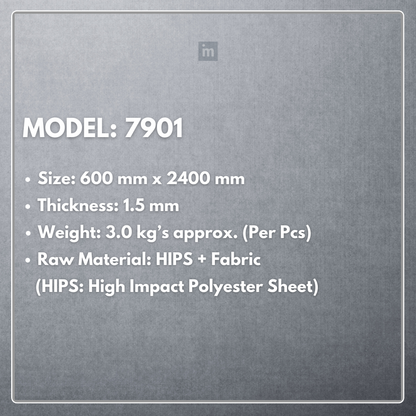 MODEL - 7901 - 600MM X 2400MM X 1.5MM - FABRIC PANEL - NEOFAB