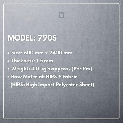 MODEL - 7905 - 600MM X 2400MM X 1.5MM - FABRIC PANEL - NEOFAB