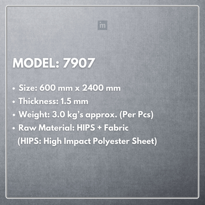 MODEL - 7907 - 600MM X 2400MM X 1.5MM - FABRIC PANEL - NEOFAB