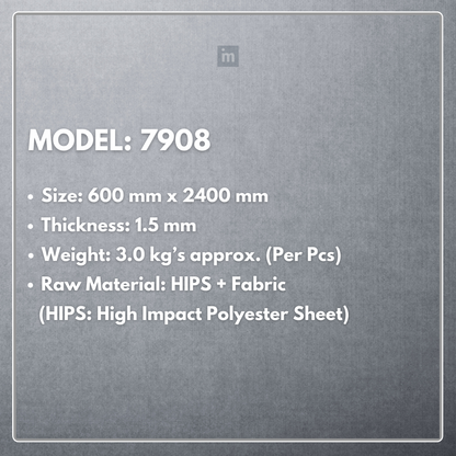 MODEL - 7908 - 600MM X 2400MM X 1.5MM - FABRIC PANEL - NEOFAB