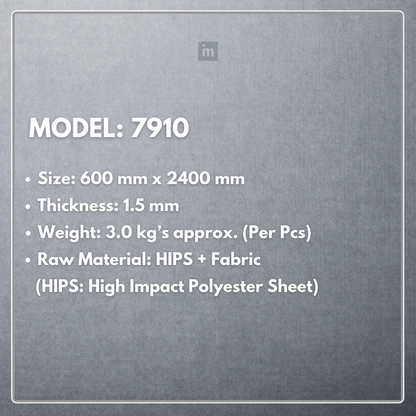 MODEL - 7910 - 600MM X 2400MM X 1.5MM - FABRIC PANEL - NEOFAB