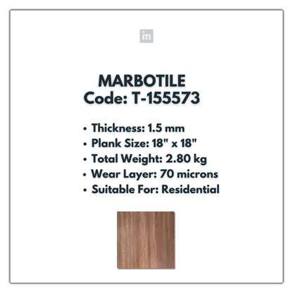 T - 155573 - MARBOTILE - 18" X 18" X 1.5MM - PVC FLOORING - VINYL  PLANKS &  TILES -  SOLUTIA - FLOORING