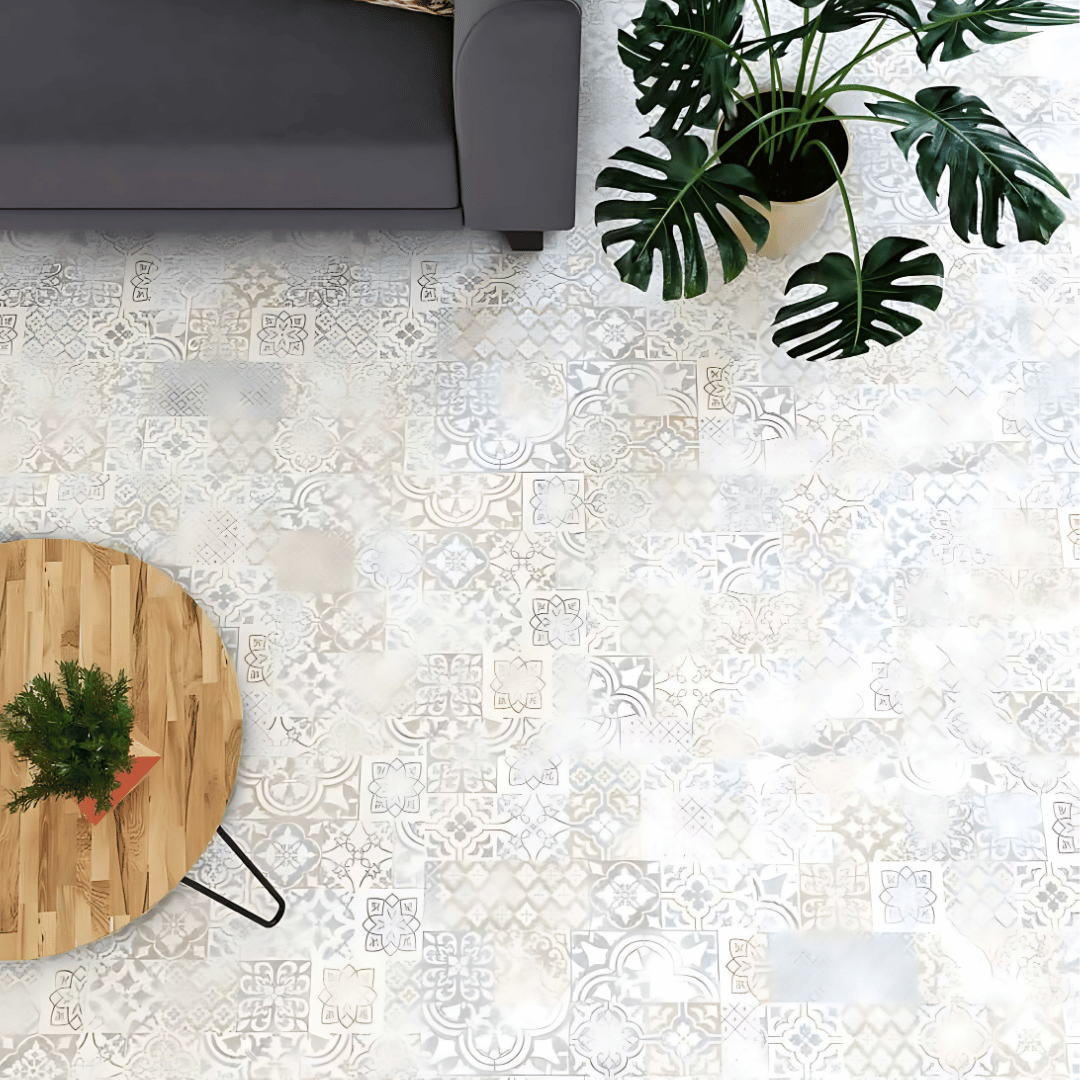 AC: HF001026 - MONARCH ONTARIO GRAY - STONE - MOROCCAN COLLECTION - 8.86INCH X 36INCH X 4MM - CLICK N LOCK TILES - WELSPUN FLOORING