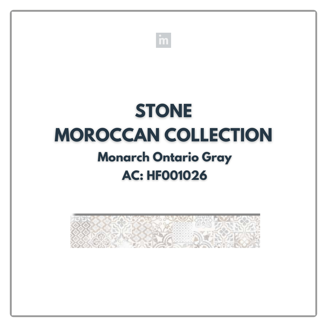 AC: HF001026 - MONARCH ONTARIO GRAY - STONE - MOROCCAN COLLECTION - 8.86INCH X 36INCH X 4MM - CLICK N LOCK TILES - WELSPUN FLOORING