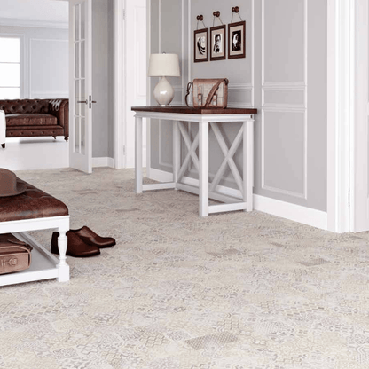 AC: HF001025- MOROCCAN ANTIQUE BEIGE - STONE - MOROCCAN COLLECTION - 8.86INCH X 36INCH X 4MM - CLICK N LOCK TILES - WELSPUN FLOORING