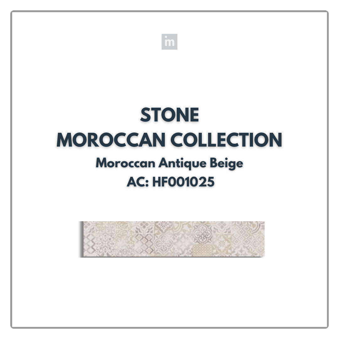 AC: HF001025- MOROCCAN ANTIQUE BEIGE - STONE - MOROCCAN COLLECTION - 8.86INCH X 36INCH X 4MM - CLICK N LOCK TILES - WELSPUN FLOORING