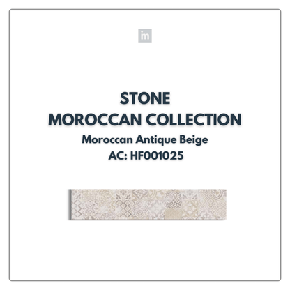 AC: HF001025- MOROCCAN ANTIQUE BEIGE - STONE - MOROCCAN COLLECTION - 8.86INCH X 36INCH X 4MM - CLICK N LOCK TILES - WELSPUN FLOORING