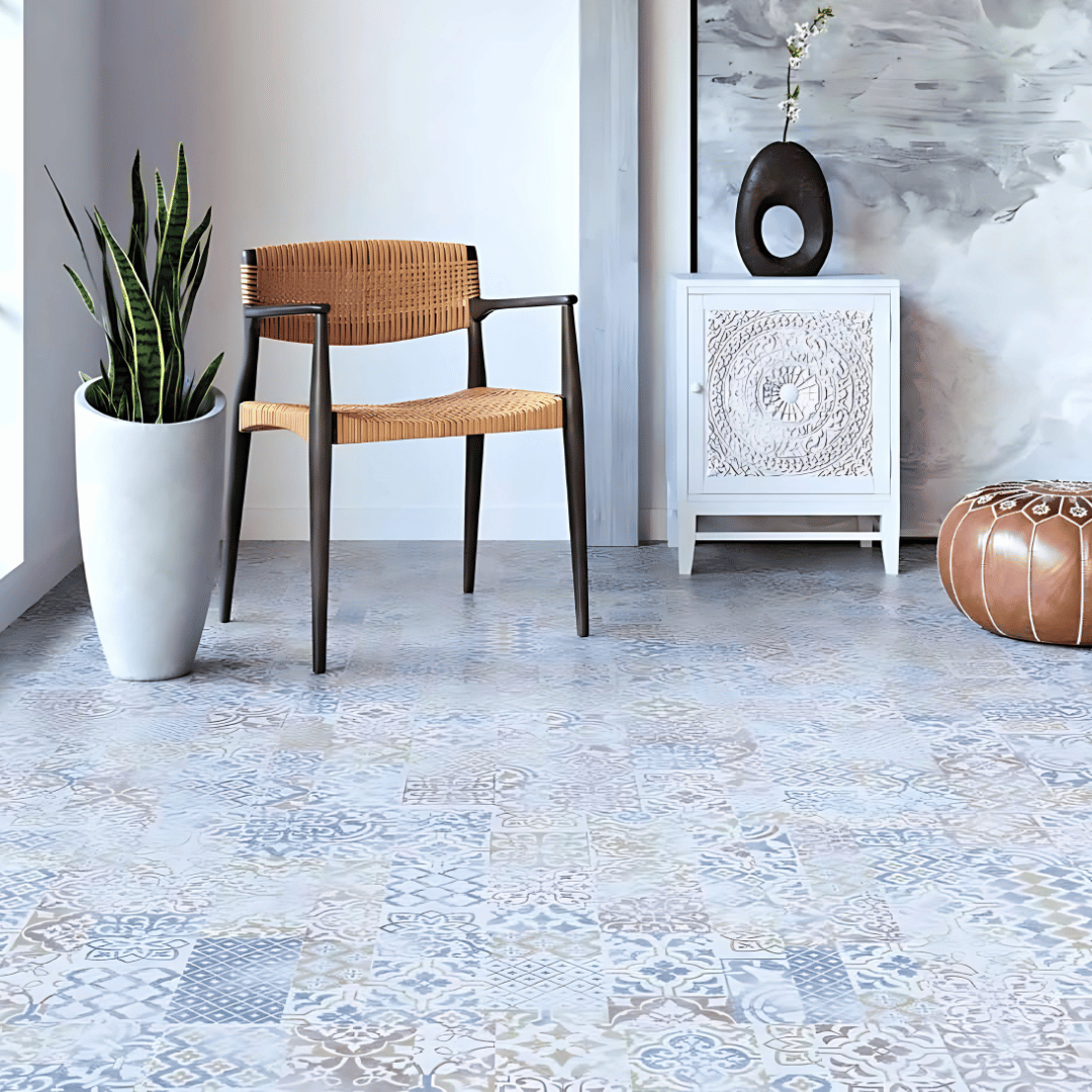 AC: HF001024 - MOROCCAN CRIMSON - STONE - MOROCCAN COLLECTION - 8.86INCH X 36INCH X 4MM - CLICK N LOCK TILES - WELSPUN FLOORING