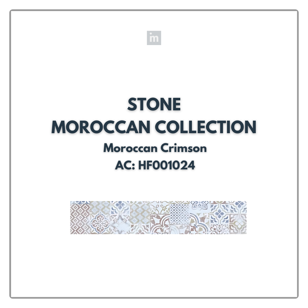 AC: HF001024 - MOROCCAN CRIMSON - STONE - MOROCCAN COLLECTION - 8.86INCH X 36INCH X 4MM - CLICK N LOCK TILES - WELSPUN FLOORING