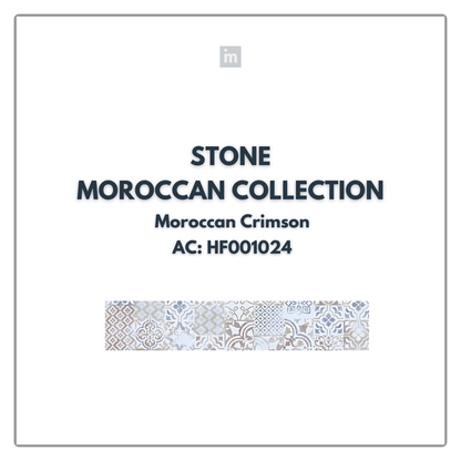 AC: HF001024 - MOROCCAN CRIMSON - STONE - MOROCCAN COLLECTION - 8.86INCH X 36INCH X 4MM - CLICK N LOCK TILES - WELSPUN FLOORING