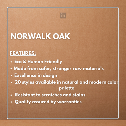 NORWALK OAK - 152.4MM X 914.4MM X 1.5MM  - WOOD VINYL  PLANKS - THE DIVINE COLLECTION - FLOORING