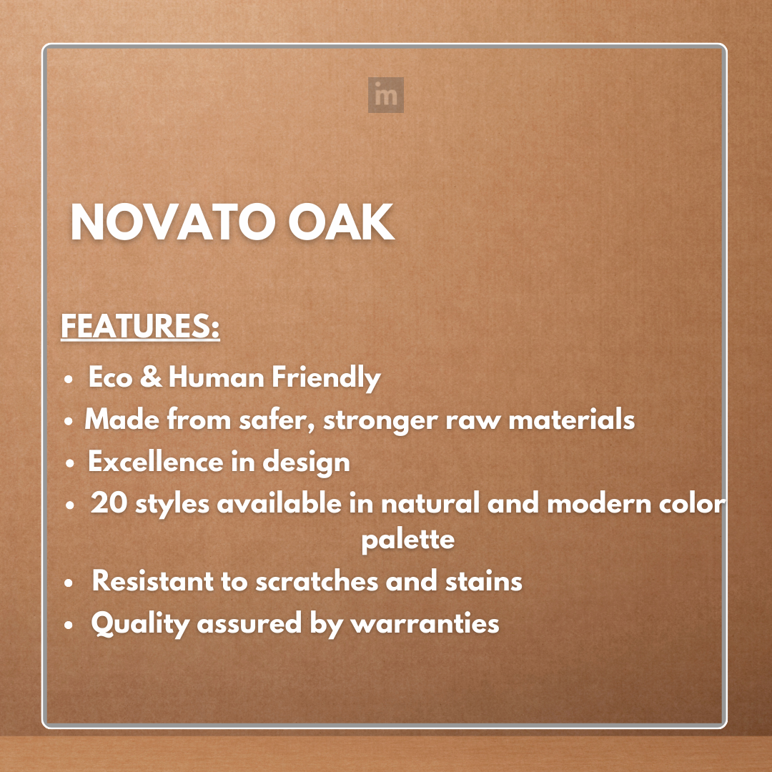 NOVATO OAK - 152.4MM X 914.4MM X 1.5MM  - WOOD VINYL  PLANKS - THE DIVINE COLLECTION - FLOORING