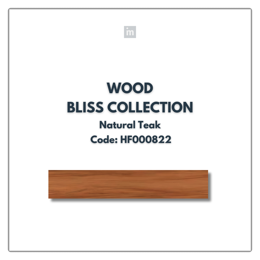 AC: HF000822 - NATURAL TEAK - WOOD - BLISS COLLECTION - 8.86INCH X 48.03INCH X 4MM - CLICK N LOCK TILES - WELSPUN FLOORING