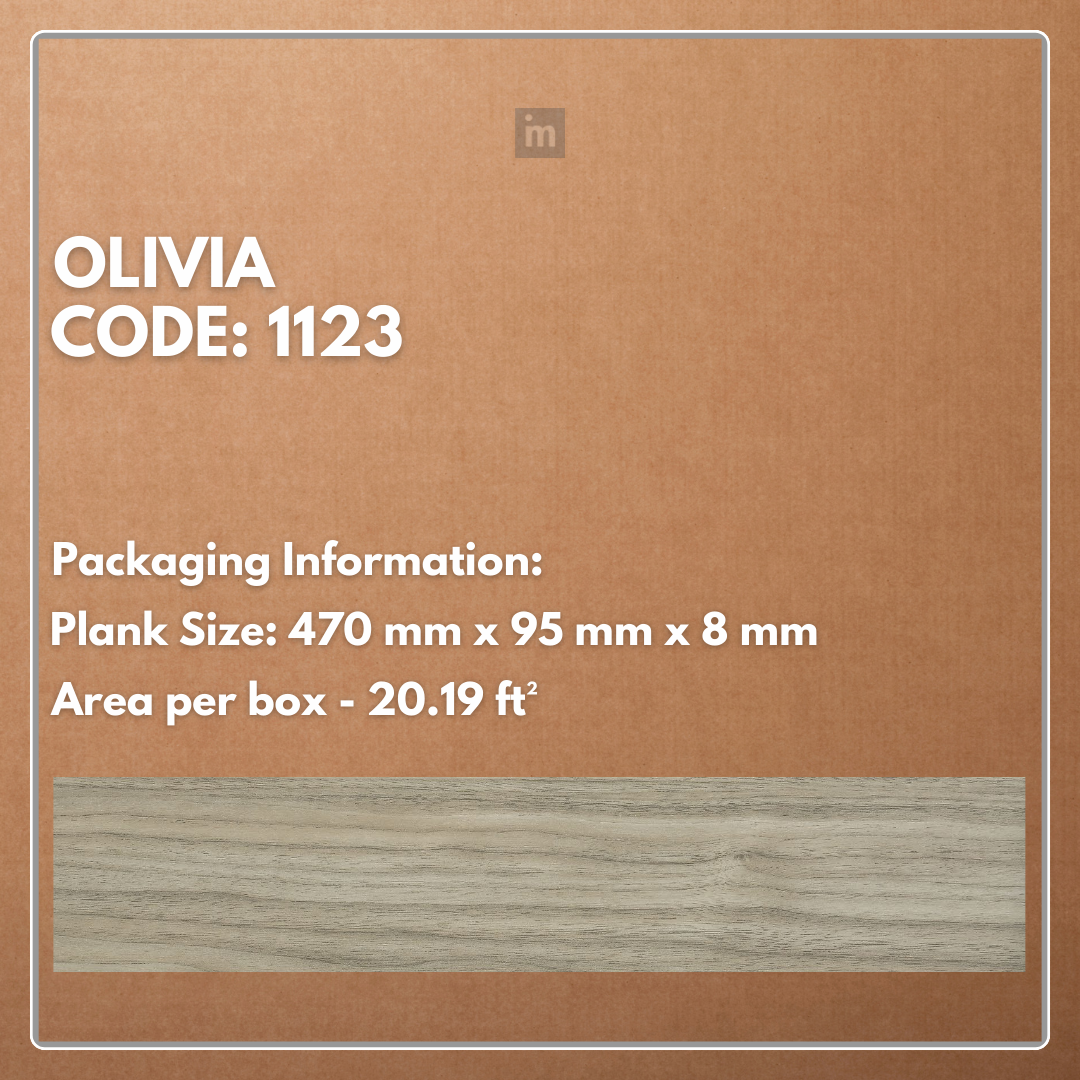 1123 - OLIVIA - AC5 470MM X 95MM X 8MM - HERRINGBONE REVIVE COLLECTION - LAMINATE FLOORING