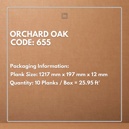 655 - ORCHARD OAK - AC5 1217MM X 197MM X 12MM - RADIANT - LAMINATE WOODEN FLOORING