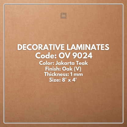OV 9024 JAKARTA TEAK  / OAK (V)   / DECORATIVE LAMINATE / THINK LUXURY  - 1MM - 8FT x 4FT