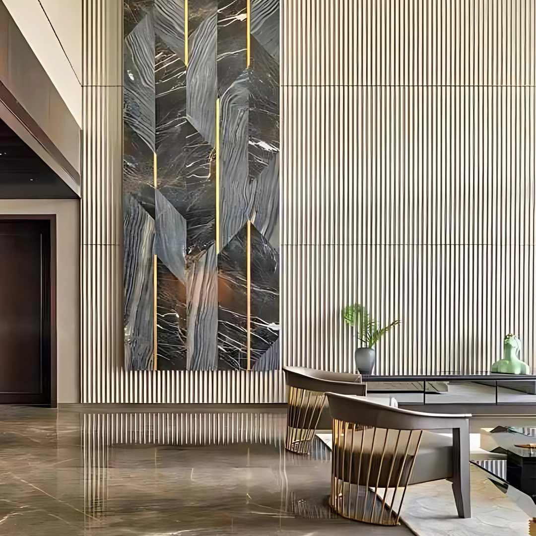 PD- 2007 - 12 MM HDHMR FLUTED PANEL - 3D PANEL (8 FT X 4FT ) - MDF FLUTED SERIES