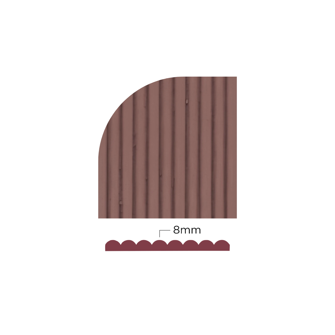 PD- 2117  ( HALF ROUND )  - 08 MM HDHMR FLUTED PANEL - 3D PANEL (8 FT X 4FT ) - MDF FLUTED SERIES