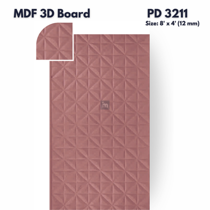 PD- 3211 - 12 MM  HDHMR MDF PANEL -  ( 8 FT X 4FT  ) - MDF 3D BOARD