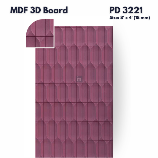 PD- 3221 - 18 MM  HDHMR MDF PANEL -  ( 8 FT X 4FT  ) - MDF 3D BOARD