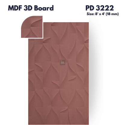 PD- 3222 - 18 MM  HDHMR MDF PANEL -  ( 8 FT X 4FT  ) - MDF 3D BOARD