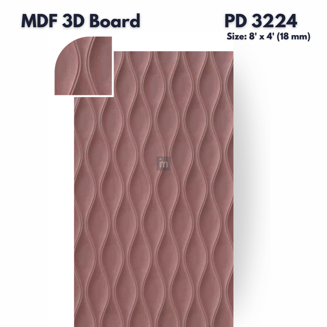 PD- 3224 - 18 MM  HDHMR MDF PANEL -  ( 8 FT X 4FT  ) - MDF 3D BOARD