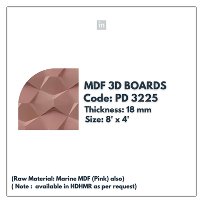PD- 3225 - 18 MM  HDHMR MDF PANEL -  ( 8 FT X 4FT  ) - MDF 3D BOARD